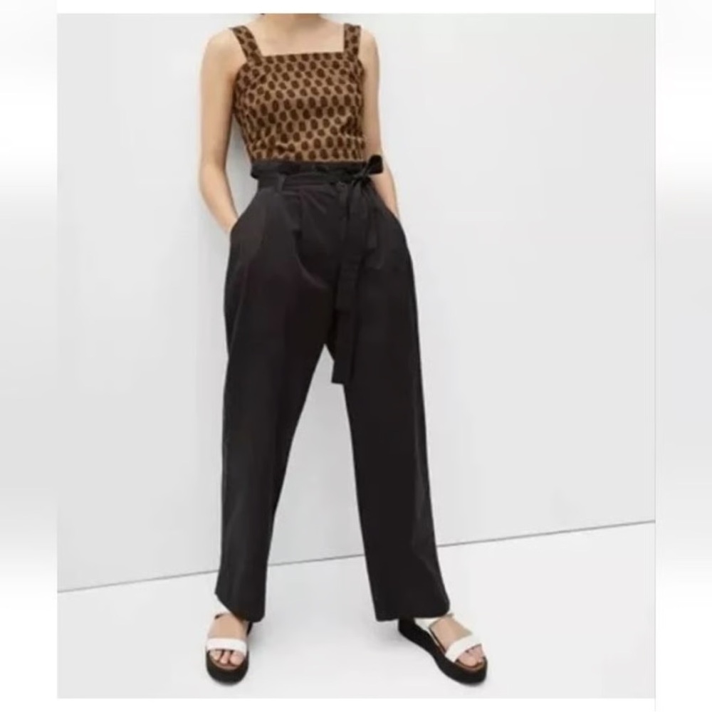 Everlane Organic Cotton Paperbag Pants in Black